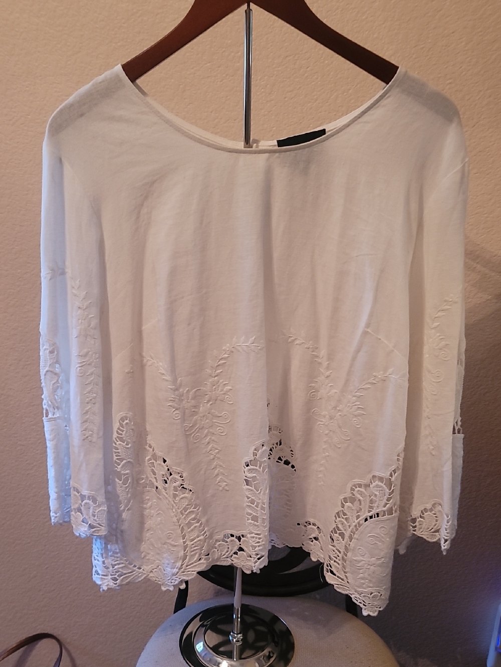 Womens White Embroidered Blouse